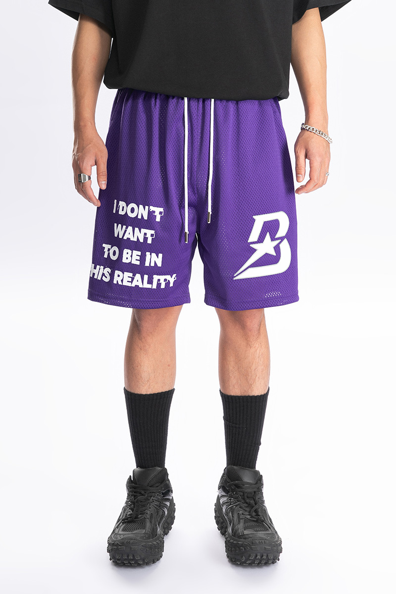 Babugge双层网字母印花运动短裤