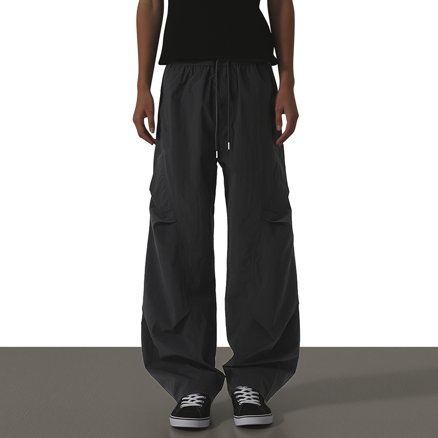 美式复古2025新款褶皱薄款休闲裤