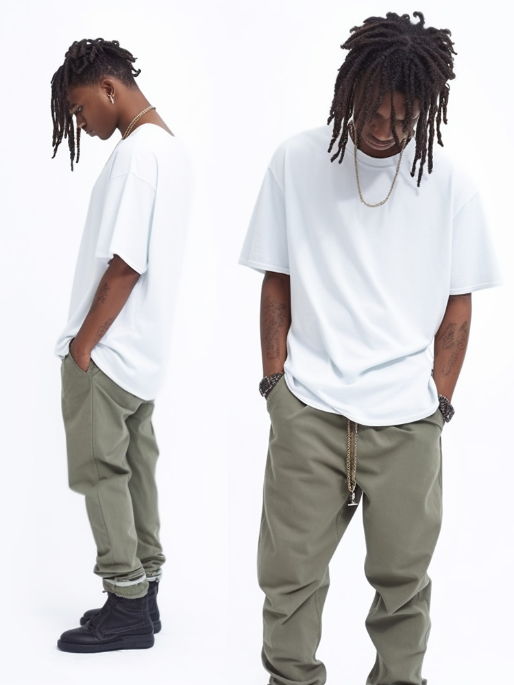 潮牌纯色短袖简约男女情侣同款