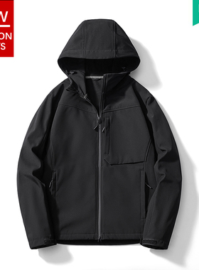 【防风防水】户外冲锋衣夹克情侣款2023秋冬加绒登山钓鱼保暖外套