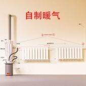 铝制加厚接暖气片热水箱取暖炉水套家用取暖炉烟筒热箱水烧心壶