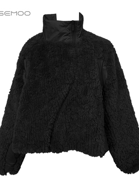 容子木ROSEMOO24年冬季新款柔软拼接弧形门襟外套RCL4WP209B