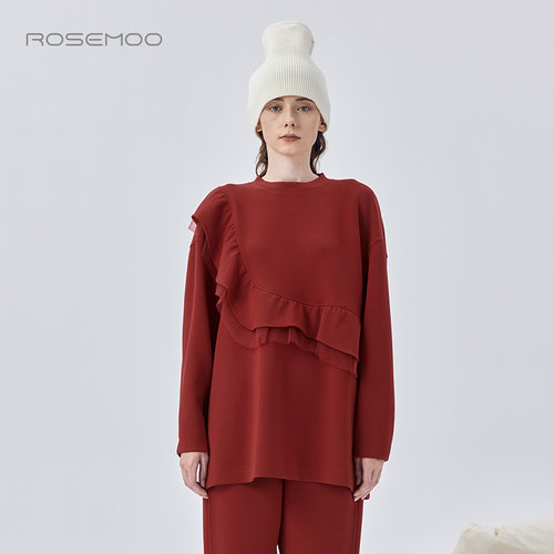 柔软微弹拼纱款中长连衣裙