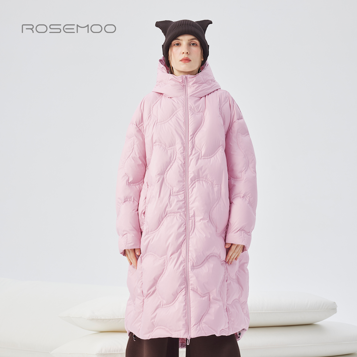 容子木ROSEMOO25冬【商场同款】光泽感细腻长款羽绒服RSS4YP252B