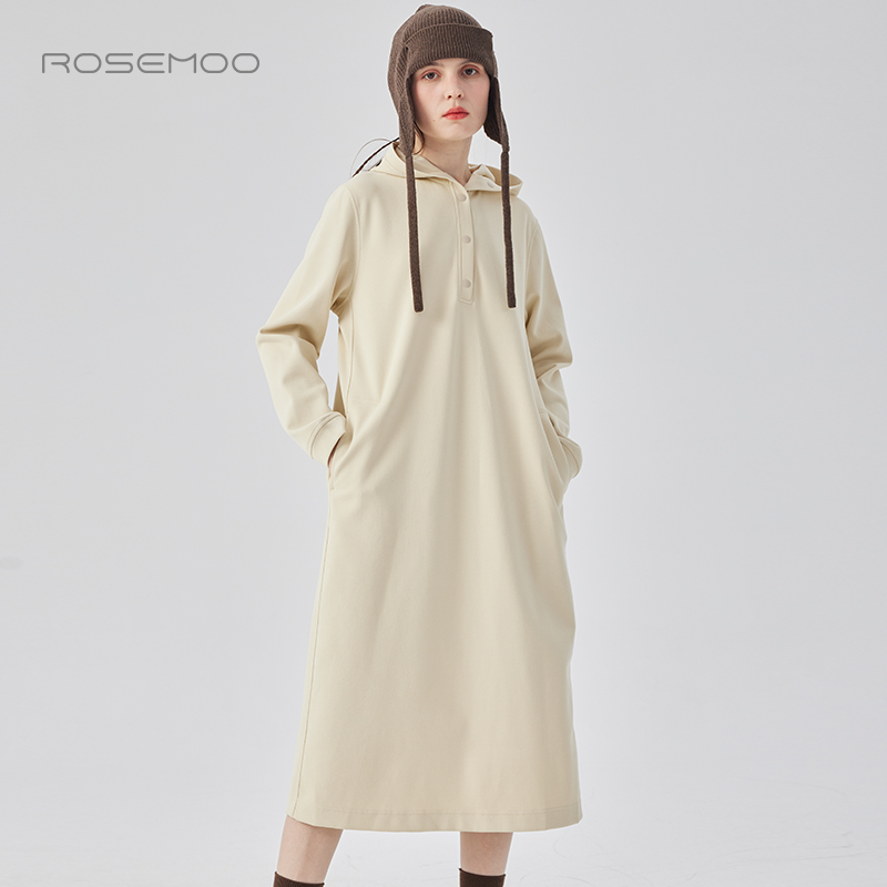 容子木ROSEMOO24年冬季新款微弹肌理感连衣裙RCL4LC415D