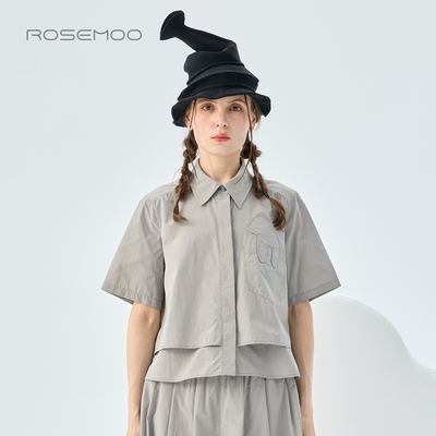 容子木ROSEMOO26秋【商场同款】质感挺括系扣短袖衬衫RWM3CP111A