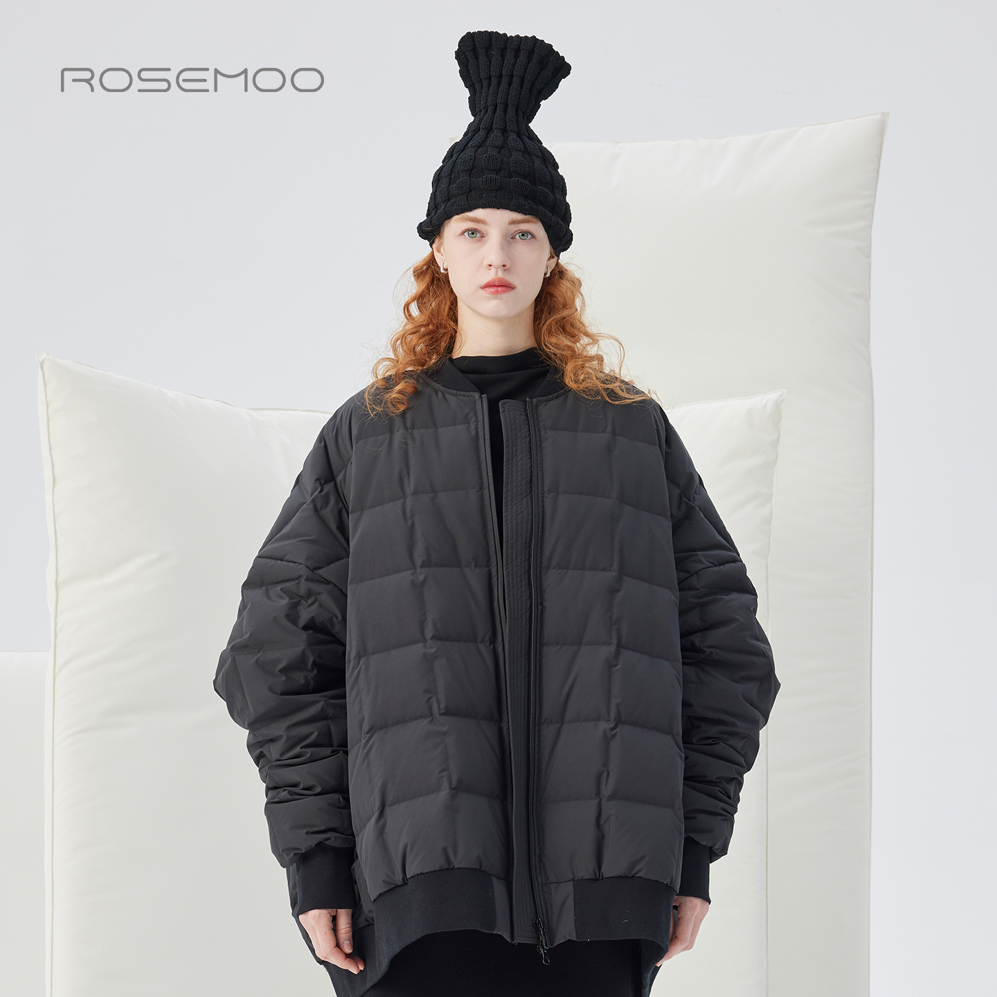 容子木ROSEMOO25冬【商场同款】小方格轻盈拉链羽绒服RSS4YP105A