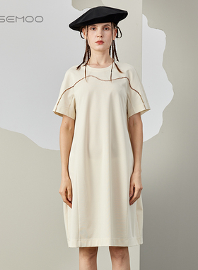 容子木ROSEMOO24年夏季新轻薄柔软针织镂空绣花连衣裙RCL2LC316C