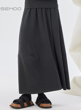 容子木ROSEMOO25秋商场同款微弹柔软直筒松紧腰半裙RSS3QP313C