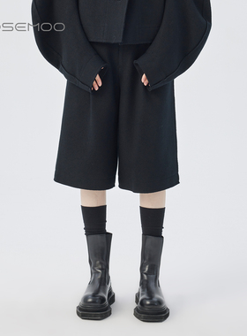 容子木ROSEMOO25冬商场同款绵羊毛细腻双面呢五分裤RSS4IW207B