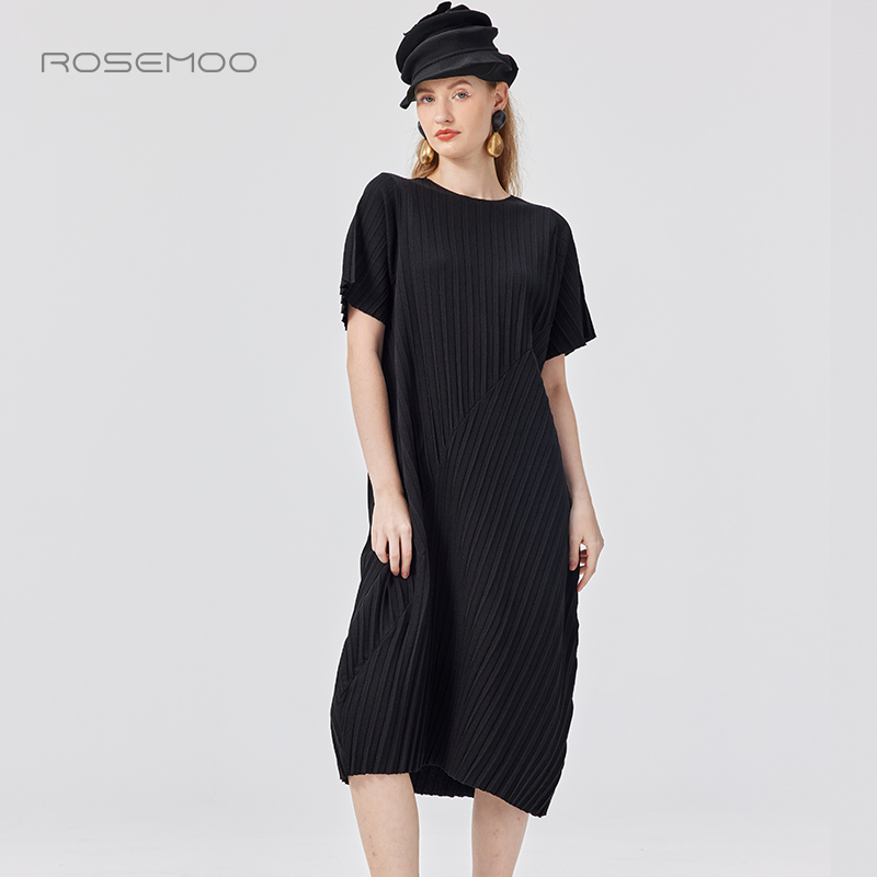 容子木ROSEMOO25夏【商场同款】褶皱感毛织短袖连衣裙RSS2LP340C