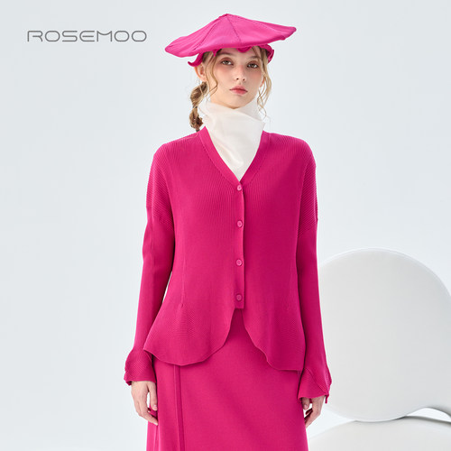 容子木ROSEMOO26秋【商场同款】亲肤干爽花瓣显瘦开衫RWM3NS337C