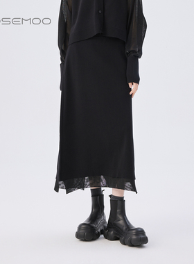 容子木ROSEMOO25秋【商场同款】干爽亲肤拼接款半裙RSS3QP240B