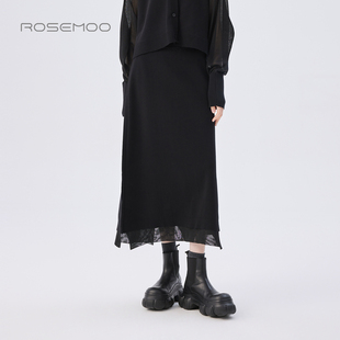 半裙RSS3QP240B 干爽亲肤拼接款 容子木ROSEMOO25秋 商场同款