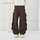 容子木ROSEMOO25冬商场同款 光滑棉感微弹波浪边长裤 RSS4KP318C