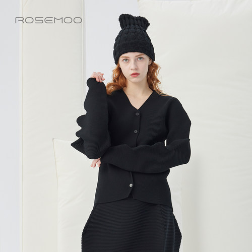 容子木ROSEMOO25冬【商场同款】挺阔干爽造型毛织开衫RSS4NP144A