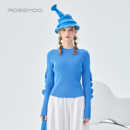 容子木ROSEMOO26秋【商场同款】亲肤圆领毛织套头上衣RWM3TS330C