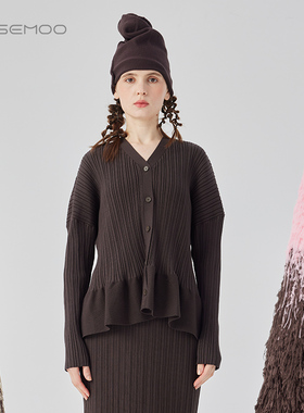 容子木ROSEMOO24年冬季新款亲肤肌理感毛织开衫RCL4NP151A