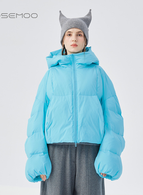 容子木ROSEMOO25冬商场同款轻暖舒适连帽大方块羽绒服RSS4YP407D