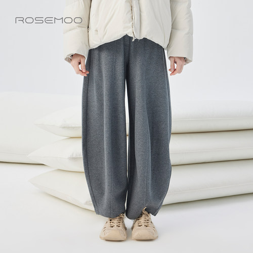 容子木ROSEMOO25冬商场同款棉感加绒松紧腰宽松长裤RSS4KC432D