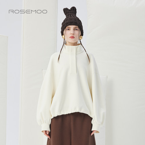 容子木ROSEMOO【商场同款】光滑棉感微弹立领卫衣上衣RSS4TP315C