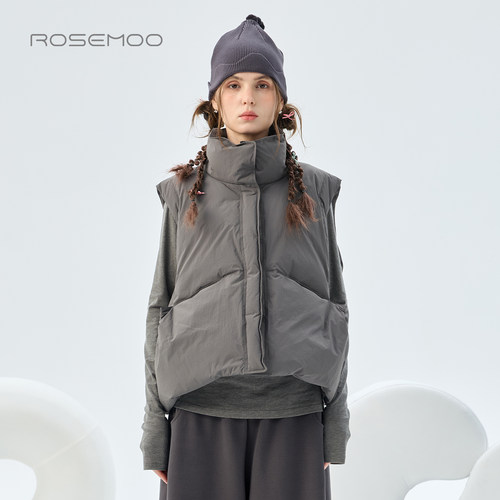 容子木ROSEMOO26秋【商场同款】微肌理挺阔羽绒马甲RWM3AP424D