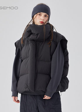 容子木ROSEMOO24年冬季新款防风挺阔羽绒料马甲RCL4AP206B