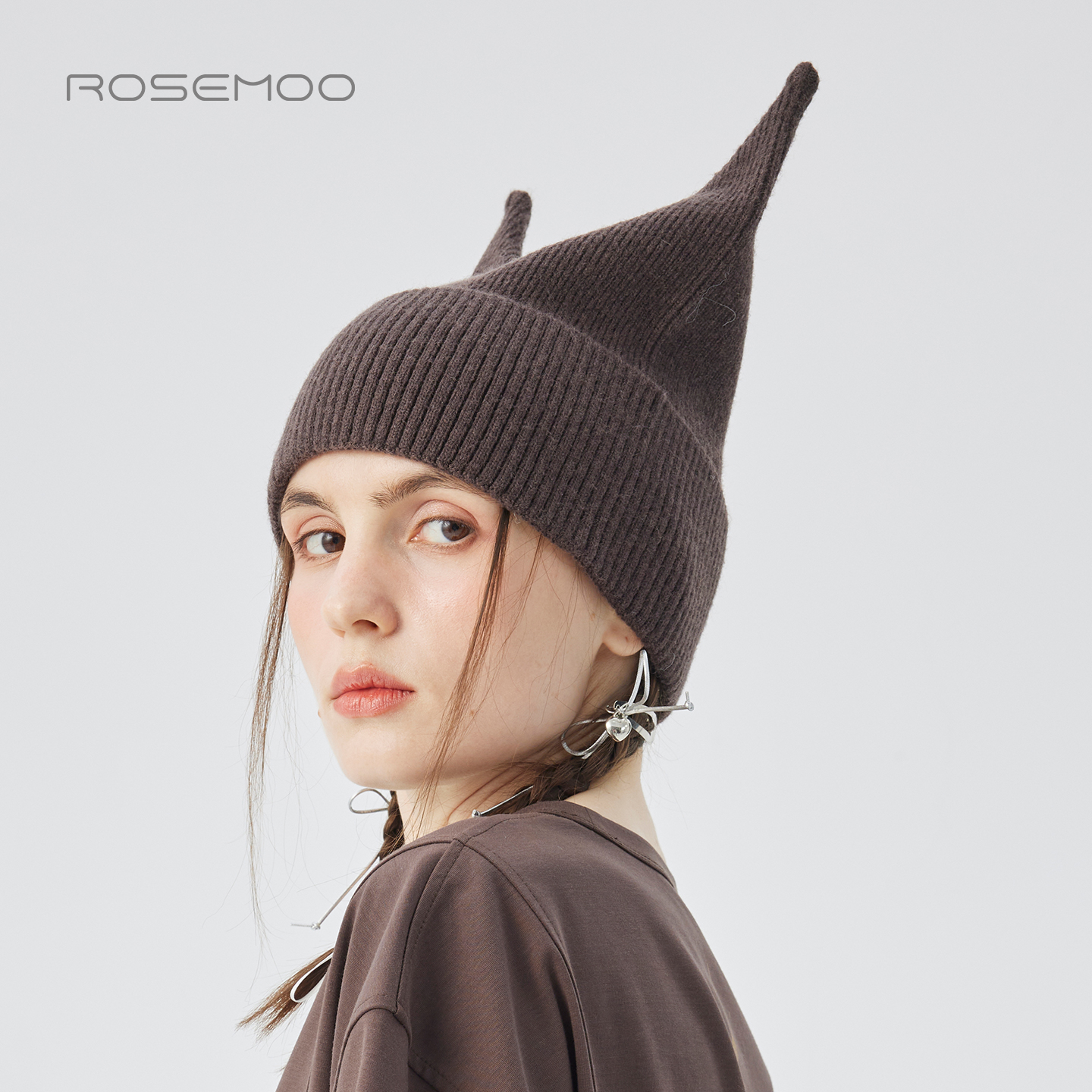 容子木ROSEMOO25冬【商场同款】亲肤弹力尖尖毛织帽子RSS4HP279B