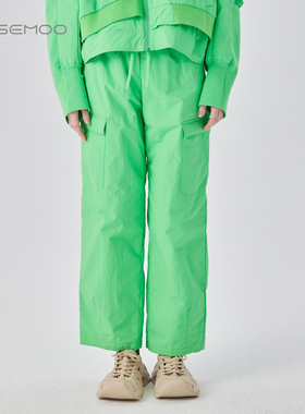 容子木ROSEMOO24年冬季新款挺阔质感大口袋棉裤RCL4KP204B