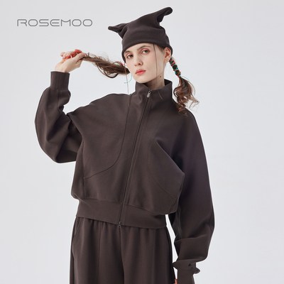 容子木ROSEMOO25秋【商场同款】微弹棉感拼接短款外套RSS3WC435D