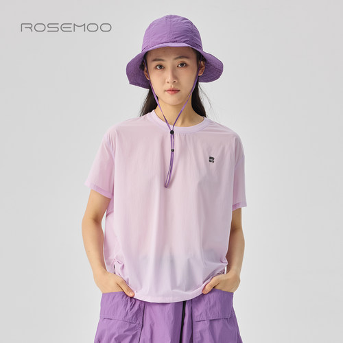 ROSEMOO/容子木26夏商场同款清透小方格圆领抽绳上衣RWM2TP413D