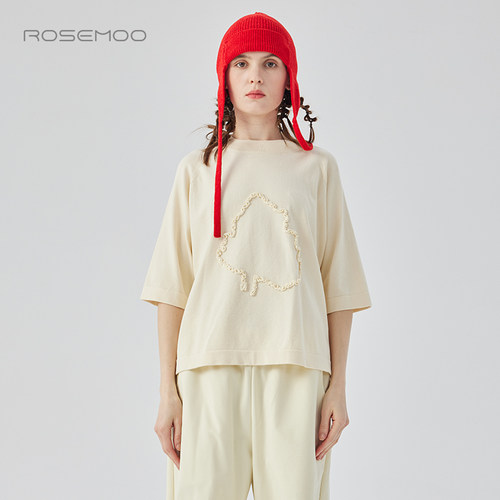 ROSEMOO/容子木24年冬季新款亲肤团线花朵套头衫RCL4TP331C