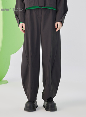 容子木ROSEMOO26春【商场同款】轻爽轻薄松紧腰弯刀裤RWM1KP012T