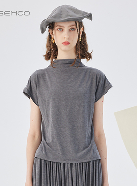 容子木ROSEMOO25秋【商场同款】小高领短袖打底上衣RSS3TP132A