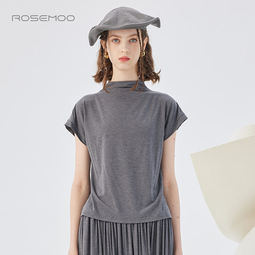 容子木ROSEMOO25秋【商场同款】小高领短袖打底上衣RSS3TP132A