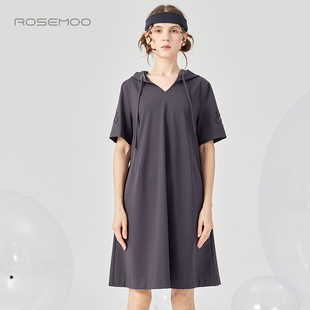 容子木ROSEMOO24年夏季 柔软高弹针织连帽连衣裙RCL2LP414D 新款
