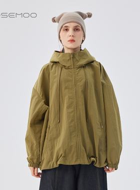 容子木ROSEMOO25秋【商场同款】滑爽连帽中长款外套RSS3WP262B