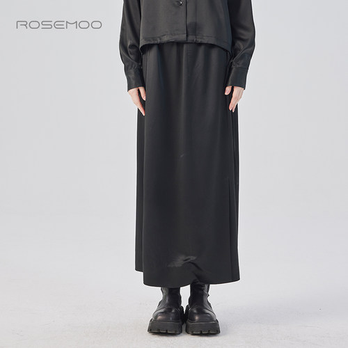 容子木ROSEMOO25春商场同款垂顺舒适光泽感松紧腰半裙RSS1QP438D