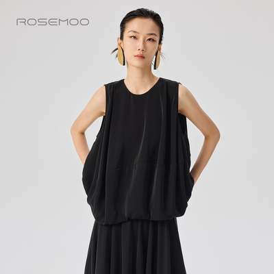 ROSEMOO/容子木26夏【商场同款】垂顺丝感无袖套头上衣RWM2TP120A