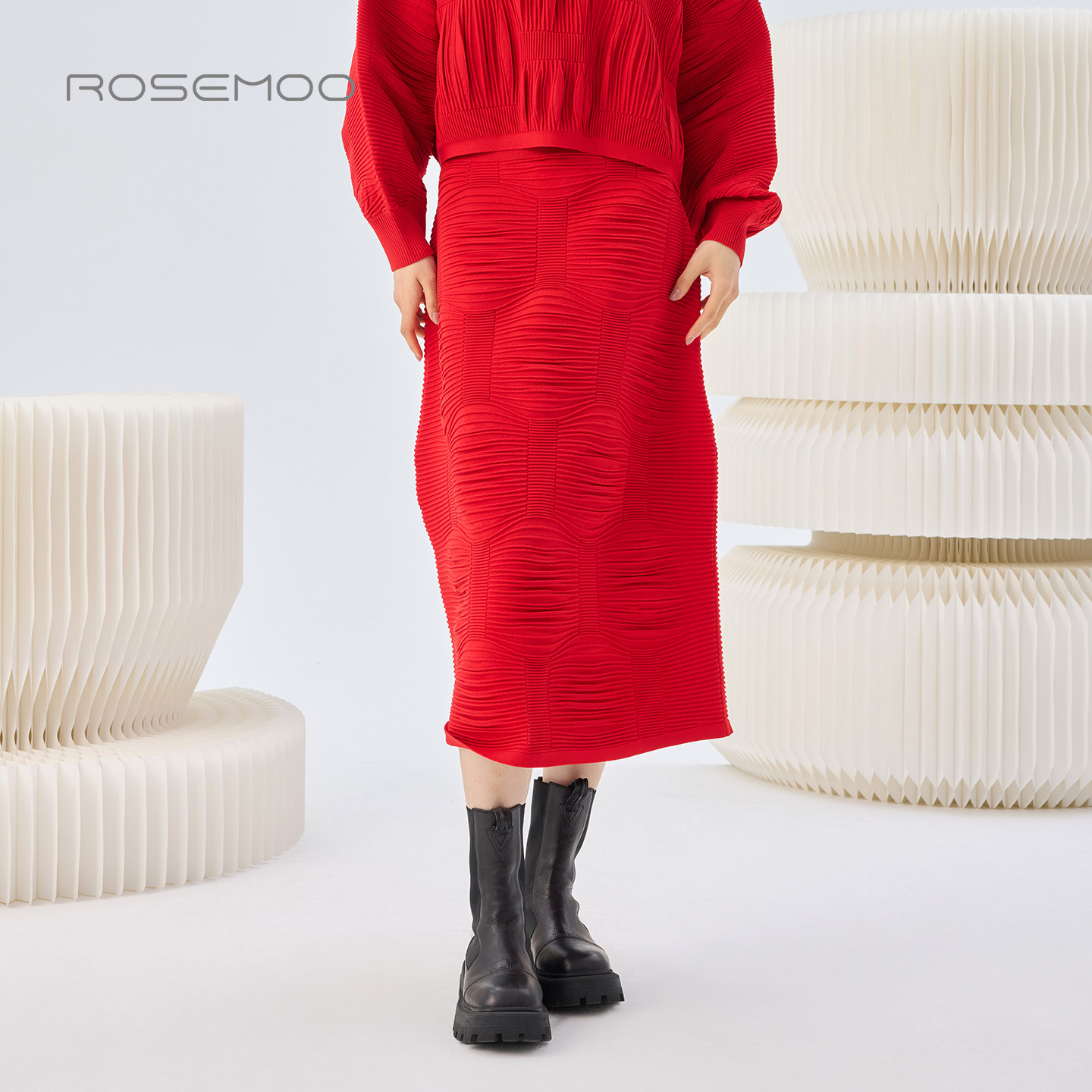 容子木ROSEMOO26春【商场同款】干爽肌理感毛织半裙RWM1QP130A