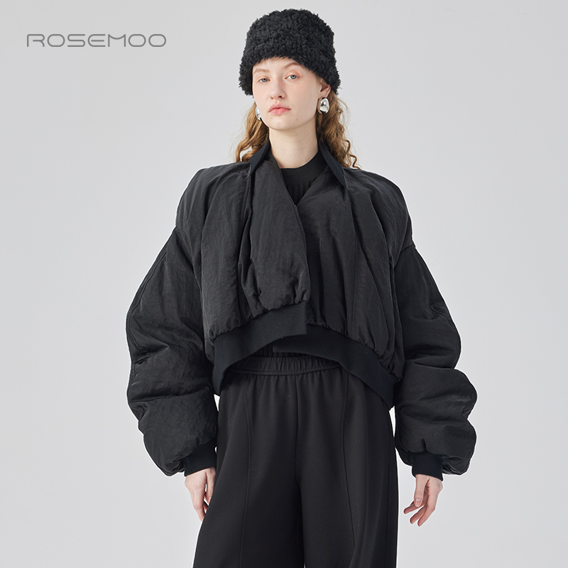 容子木ROSEMOO24年冬季新款微肌理门襟互搭羽绒服RCL4YP408D