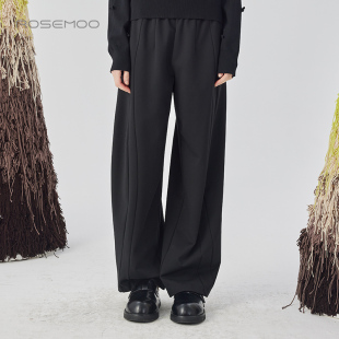 RCL4KP132A 微弹磨毛双压线长裤 容子木ROSEMOO24年冬季 新款