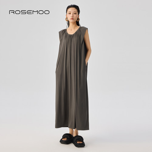 容子木ROSEMOO26夏【商场同款】含莫代尔碎褶连衣裙RWM2LP427D