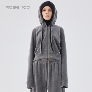 式 容子木ROSEMOO25年秋季 开衫 棉感微弹修身 卫衣RSS3TC443D 新款