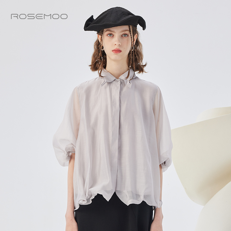 容子木ROSEMOO25年秋季新款垂顺可塑下摆衬衫RSS3CP118A