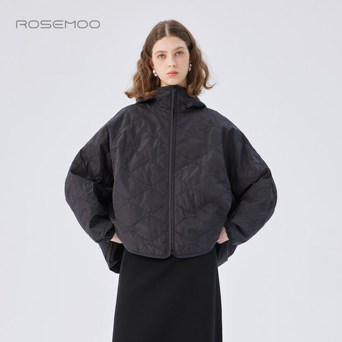 容子木ROSEMOO25秋【商场同款】挺阔质感宽松连帽外套RSS3WS210B