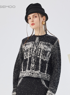 容子木ROSEMOO25秋商场同款亲肤仿牛仔毛织开衫外套RSS3TP136A