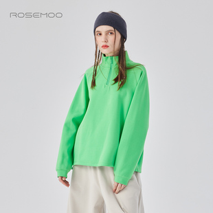 RCL4TC219B 微弹针织半拉链套头衫 容子木ROSEMOO24年冬季 新款