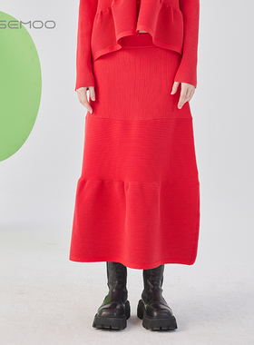 容子木ROSEMOO25春【商场同款】亲肤温暖毛织蛋糕半裙RSS1QP130A