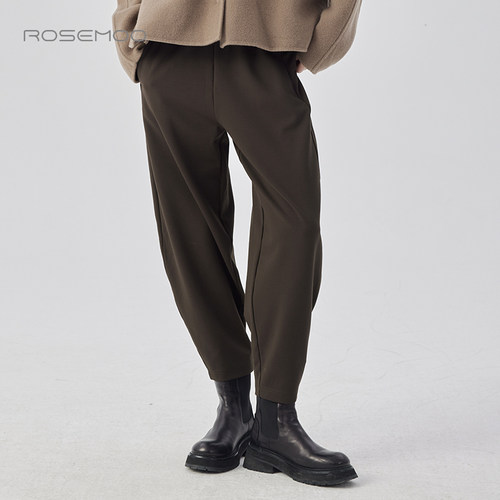 容子木ROSEMOO24年冬季新款微弹磨毛略修身长裤RCL4KP427D
